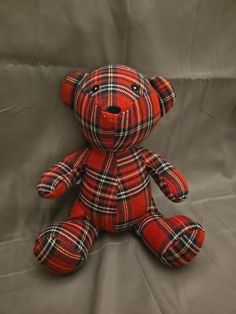 Royal Stewart Scottish Clan Red Plaid Fabric Plush Teddy Bear Stuffed Animal